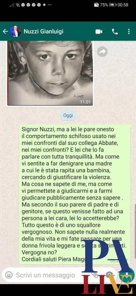 Messaggio whatsapp a quarto grado