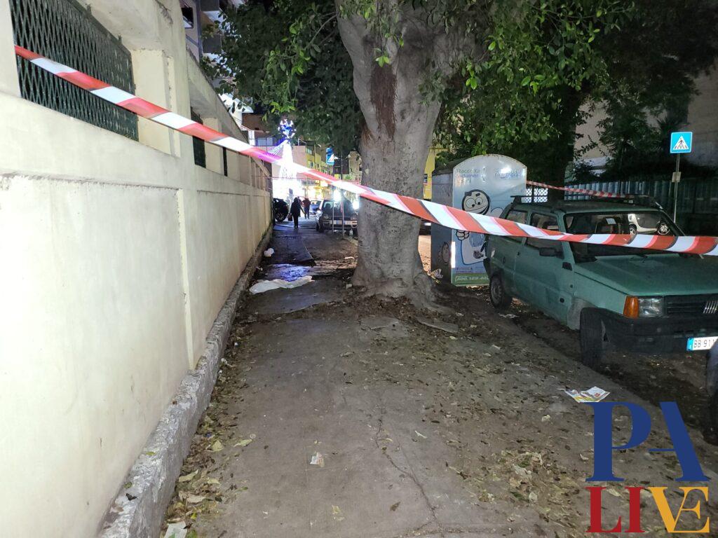 Il luogo della tragedia in via Gustavo Roccella
