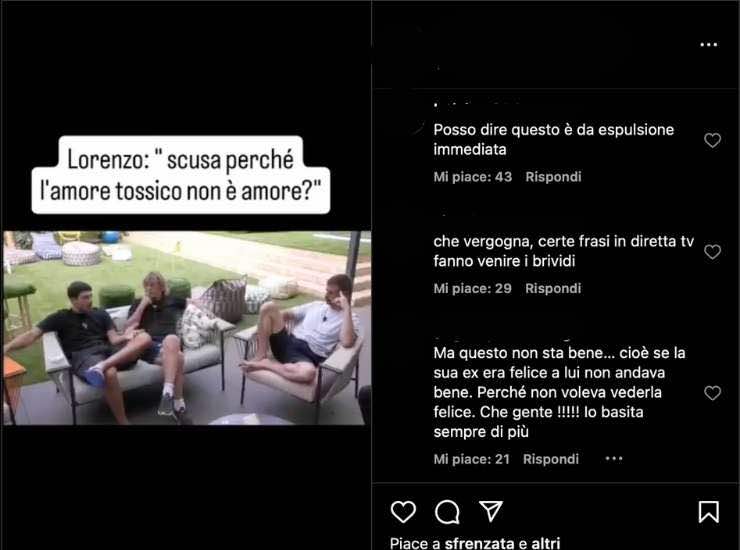 Commenti alle parole di Lorenzo - fonte_Instagram - palermolive.it