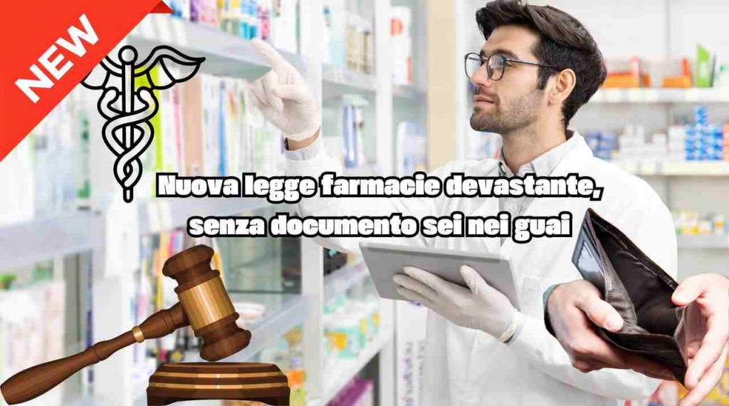 Nuova legge farmacie piombata addosso